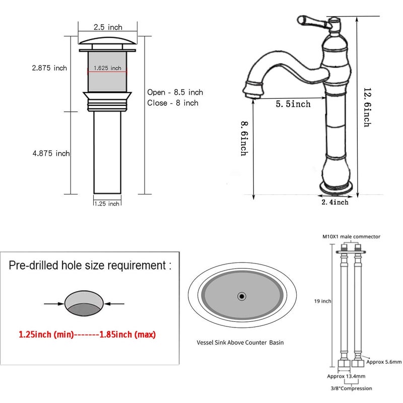 GGStudy 360Â° Swivel Chrome Single Handle One Hole Bathroom Sink Faucet Matching with Pop Up Drain - Image 2